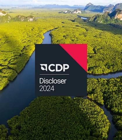 Mersen CDP Discloser 2024 badge on an image of nature